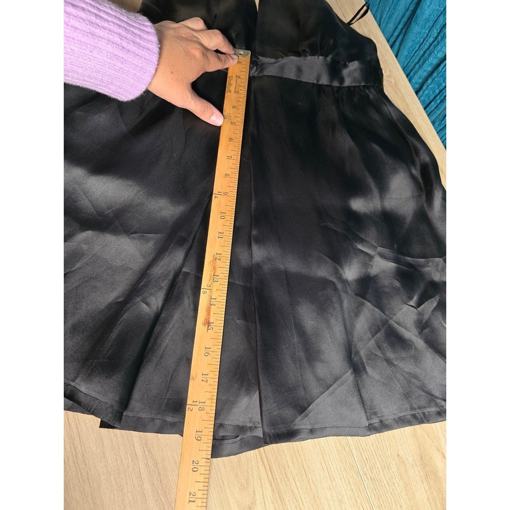 Julie Haus 100% Silk Halter Mini Dress – Black, Elegant Pleated Skirt Size 6 - Picture 9 of 9